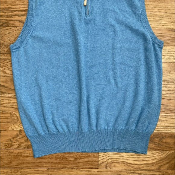 Peter Millar Blue V-Neck Sweater Vest - Picture 4 of 6